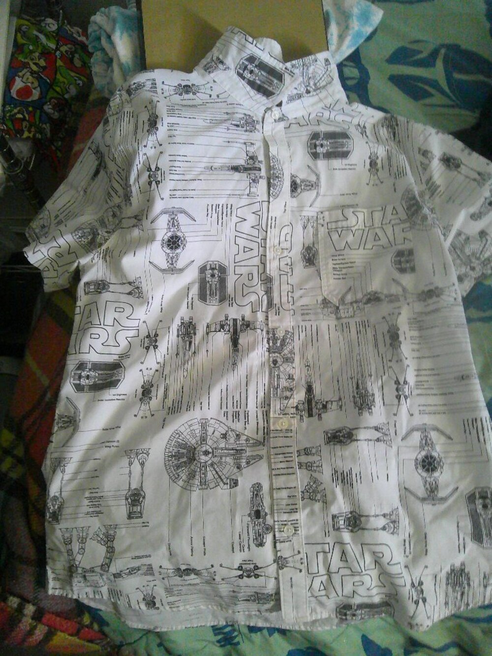Star Wars plans Mens Large Tuck In Shirt-Good Condition